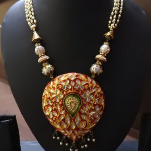 IMITATION KUNDAN MEENA RED NECKLACE / ARTIFICIAL KUNDAN MEENA JEWELLERY RED NEKLACE New