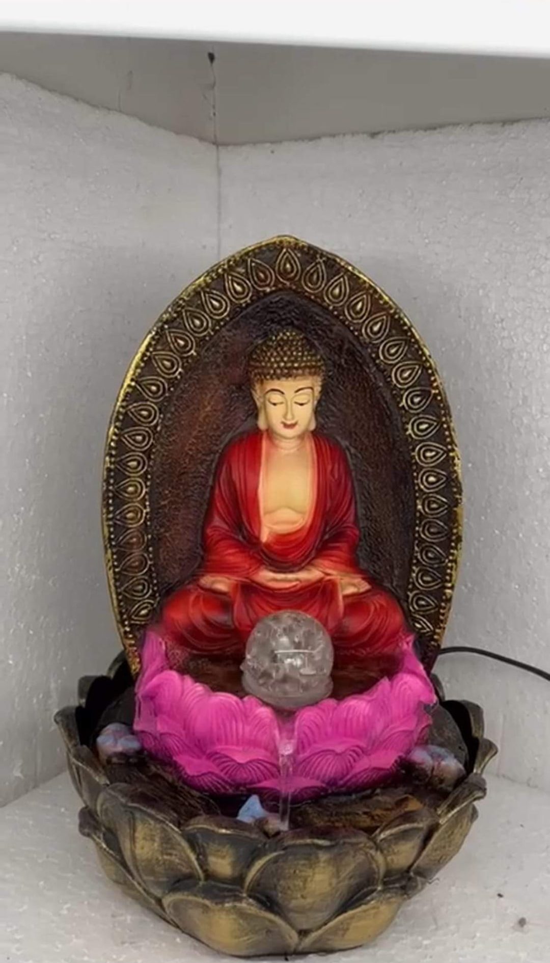 ASK4DECORE 47 CM X 22 CM BUDHA CAVE DESIGN WATER FOUNTAIN